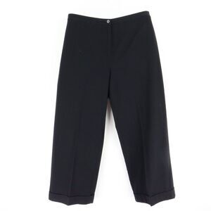 Worthington Dress Pants Womens‎ Size 12P Black Cuffed Stretch Flat Front Career